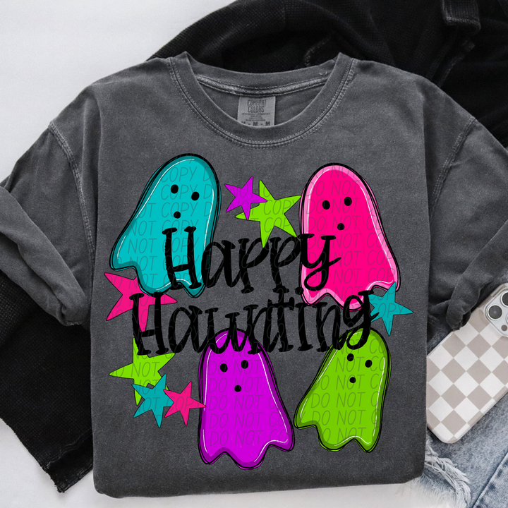 Happy Haunting Neon DTF Print