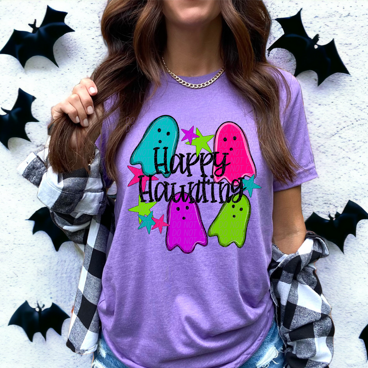 Happy Haunting Neon DTF Print