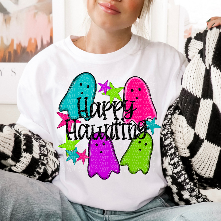 Happy Haunting Neon DTF Print