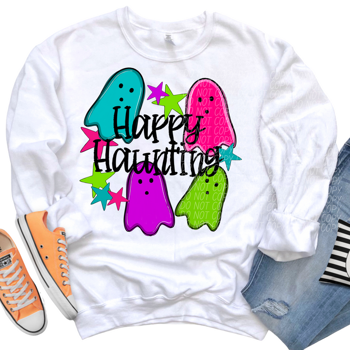 Happy Haunting Neon DTF Print