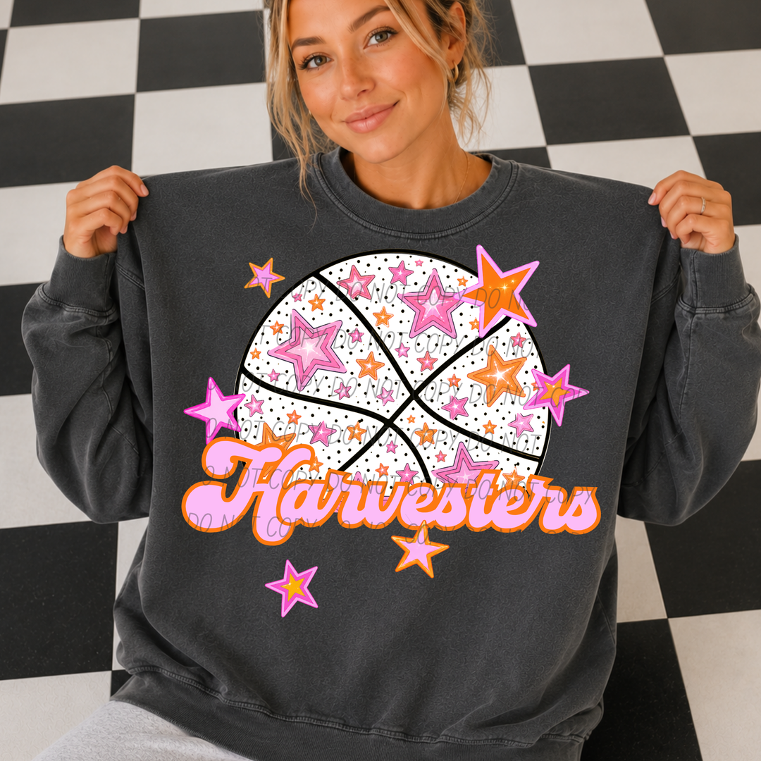 Pink Basketball Mascots DTF Print