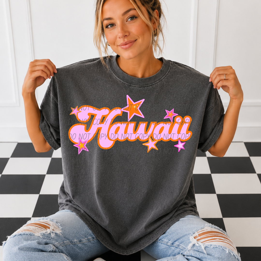 Pink and Orange States DTF Print