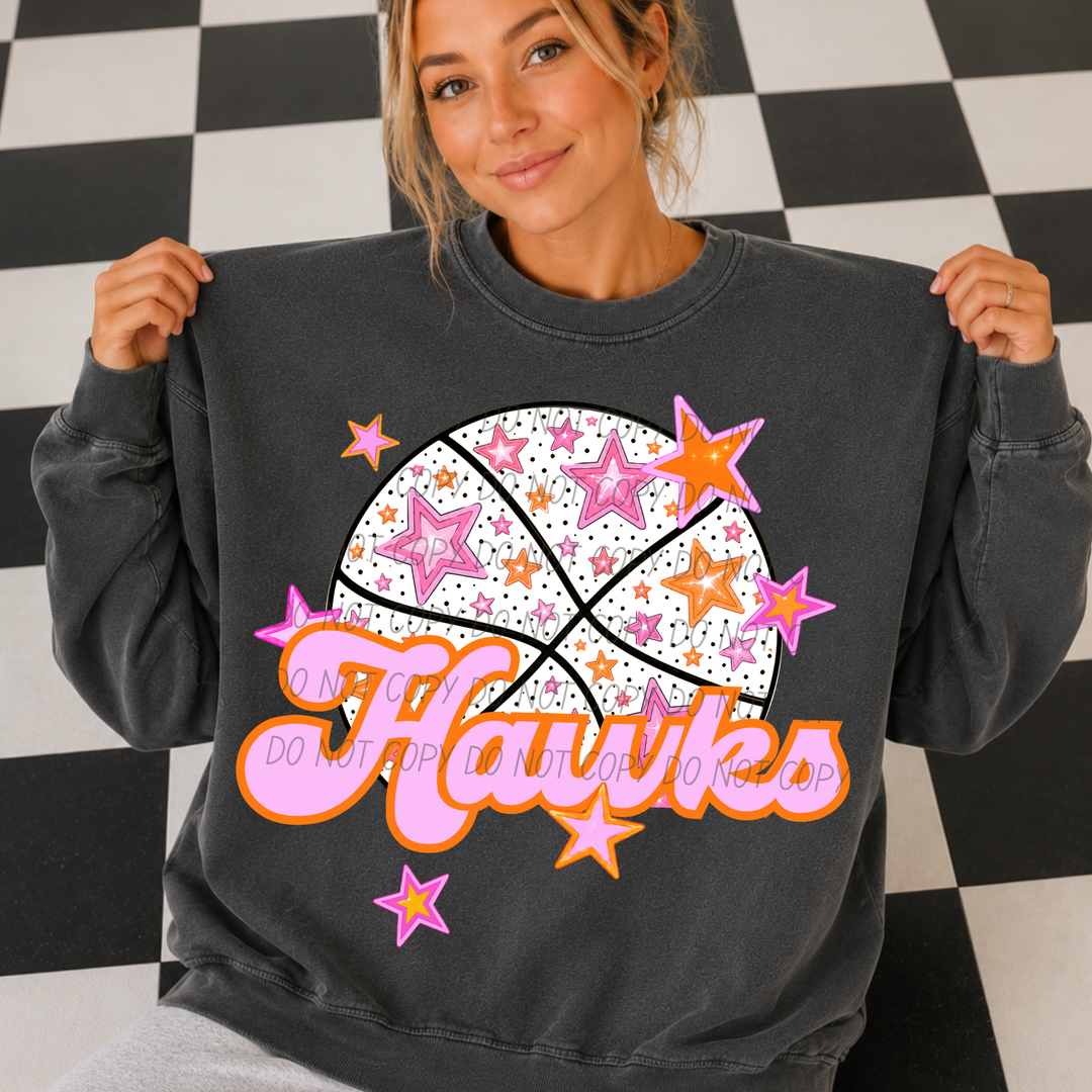 Pink Basketball Mascots DTF Print