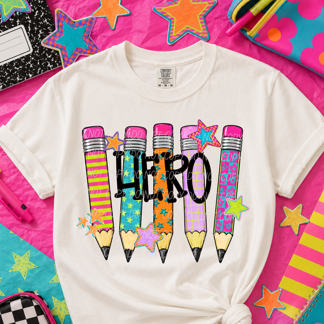 Pencil Mascots DTF Print