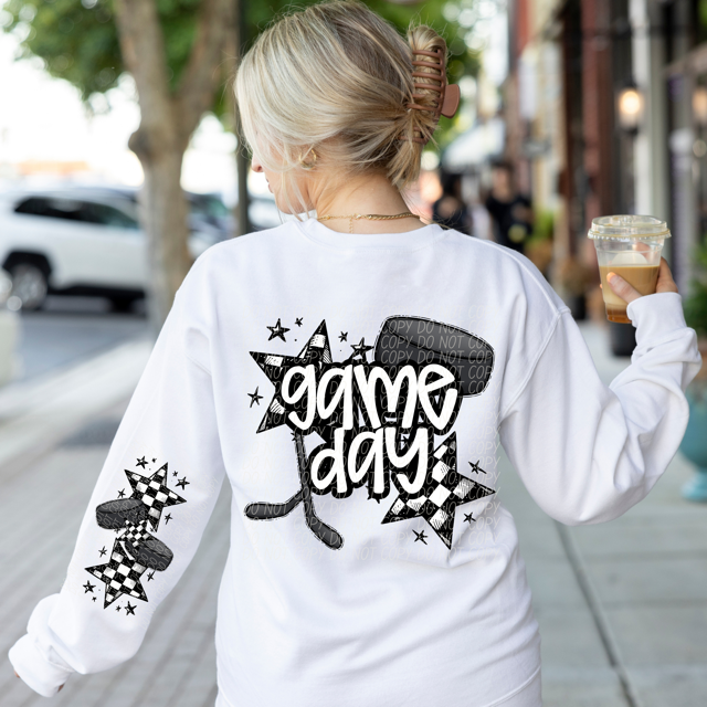 Game Day Sports Checkered Stars SLEEVE DTF Print