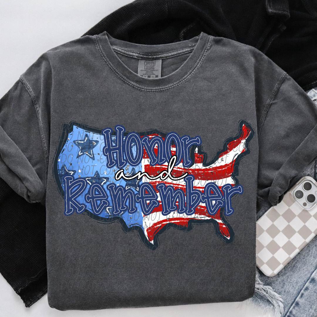 Honor and Remember United States DTF Print
