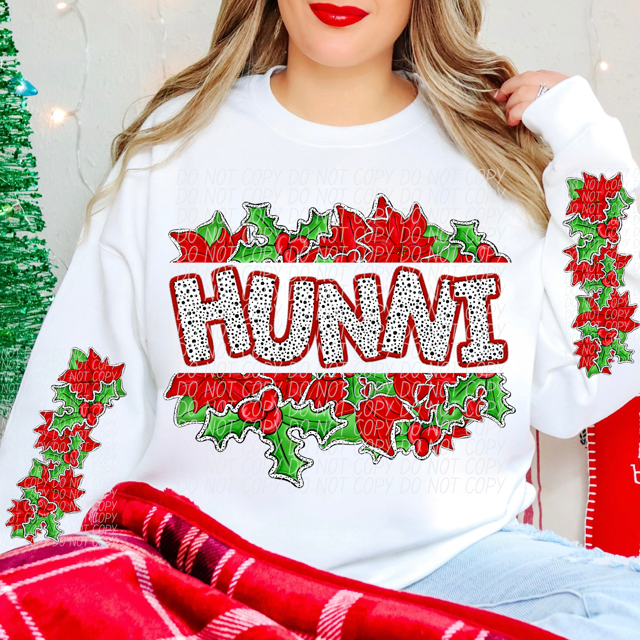Split Holly Names DTF Print