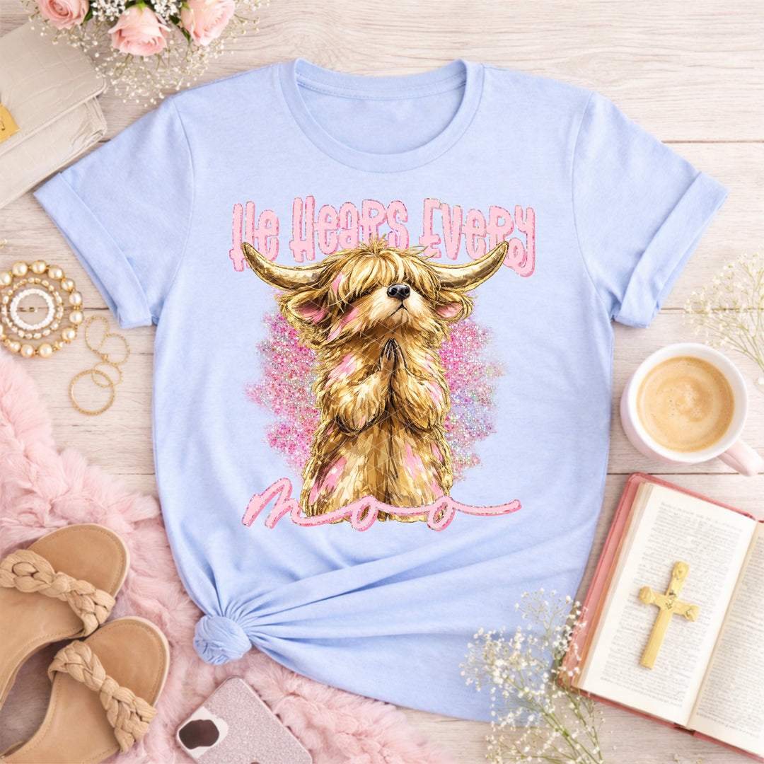 He Hears Every Moo Glitter DTF Print