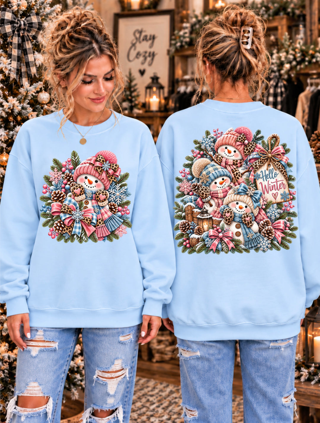 Hello Winter Snowman DTF Print