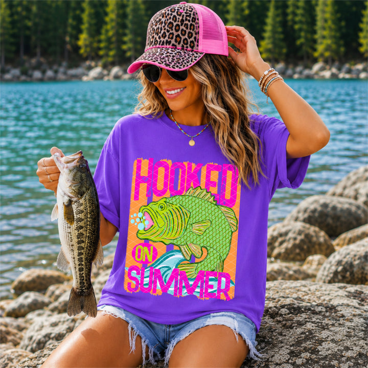 Hooked On Summer Stripes DTF Print