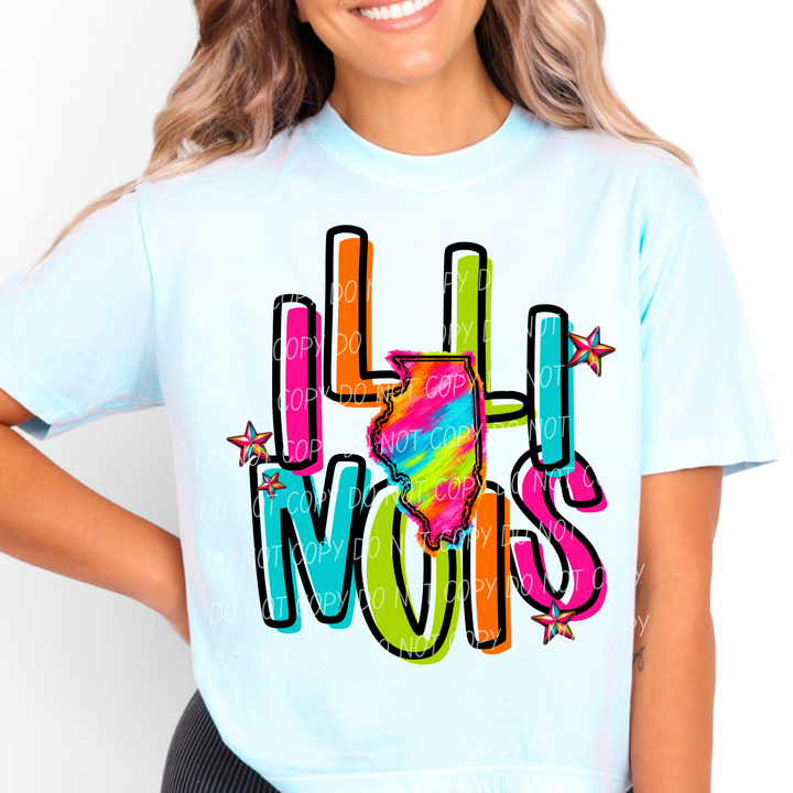 Neon States DTF Print