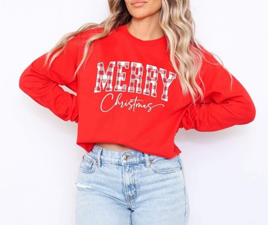 Merry Christmas Red Gildan Sweatshirt