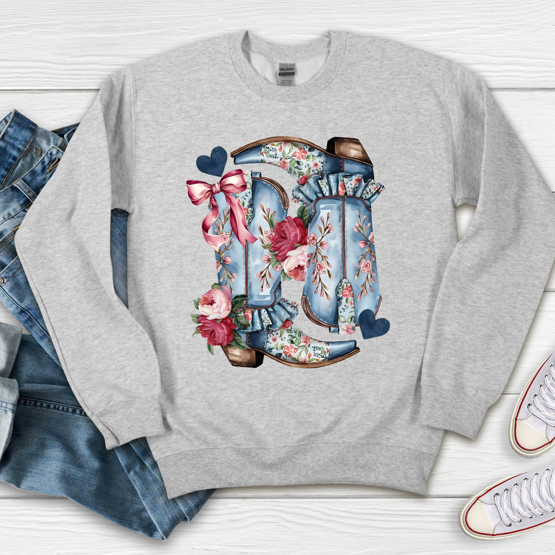 Vintage Floral Boots DTF Print