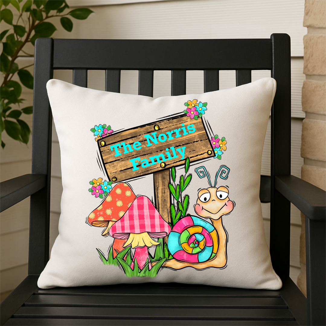 Snail And Shrooms DTF Print