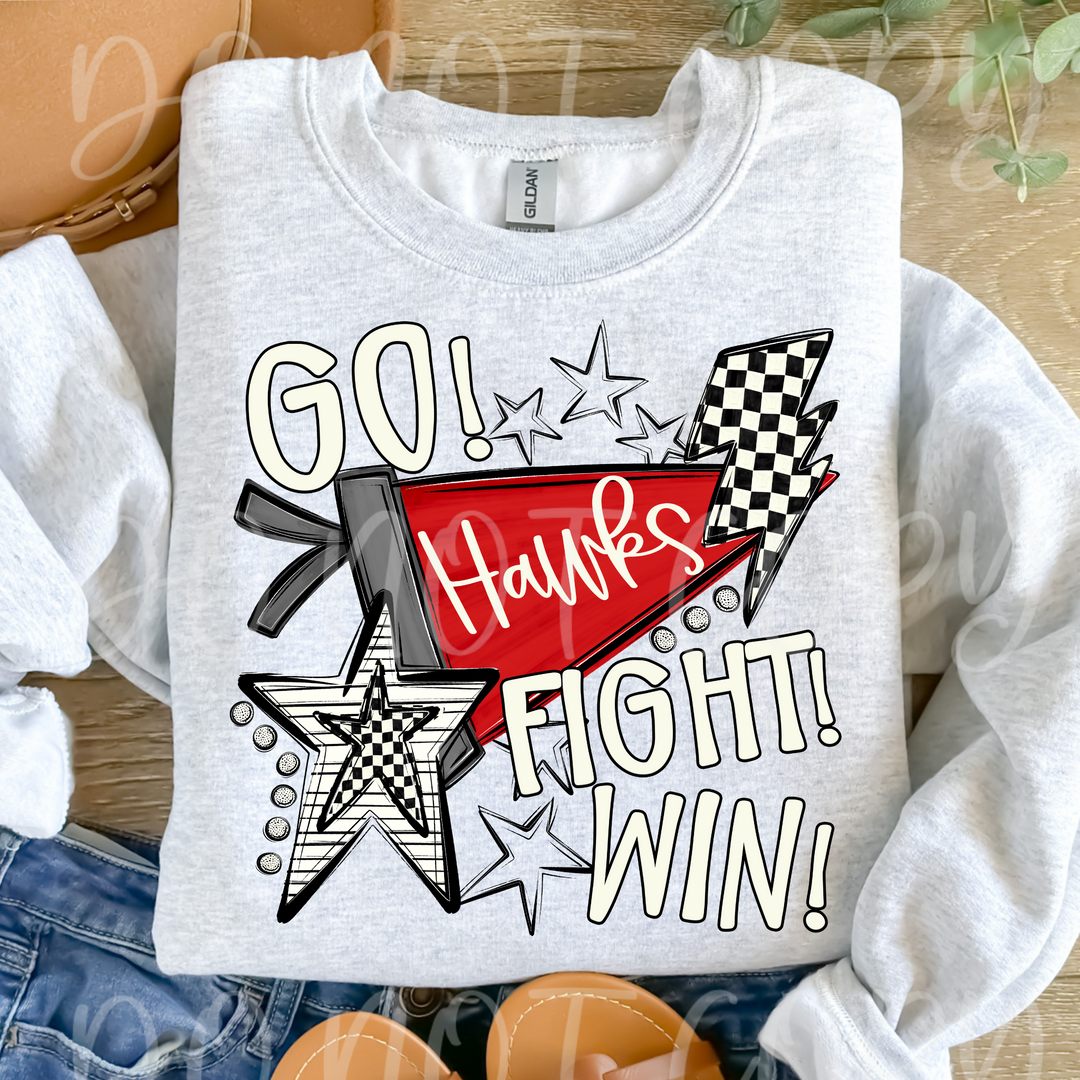 Go Fight Win Pennants DTF Print