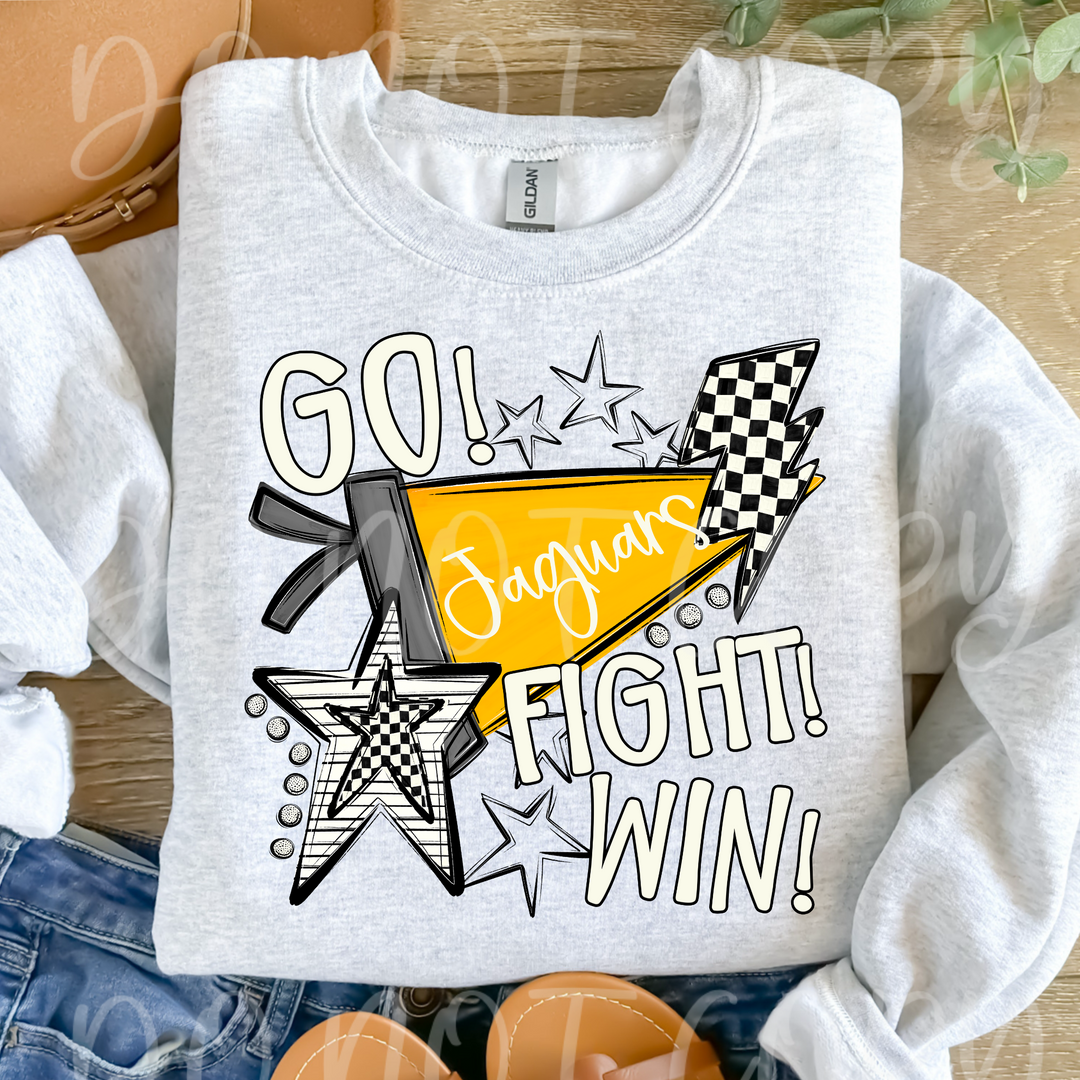Go Fight Win Pennants DTF Print