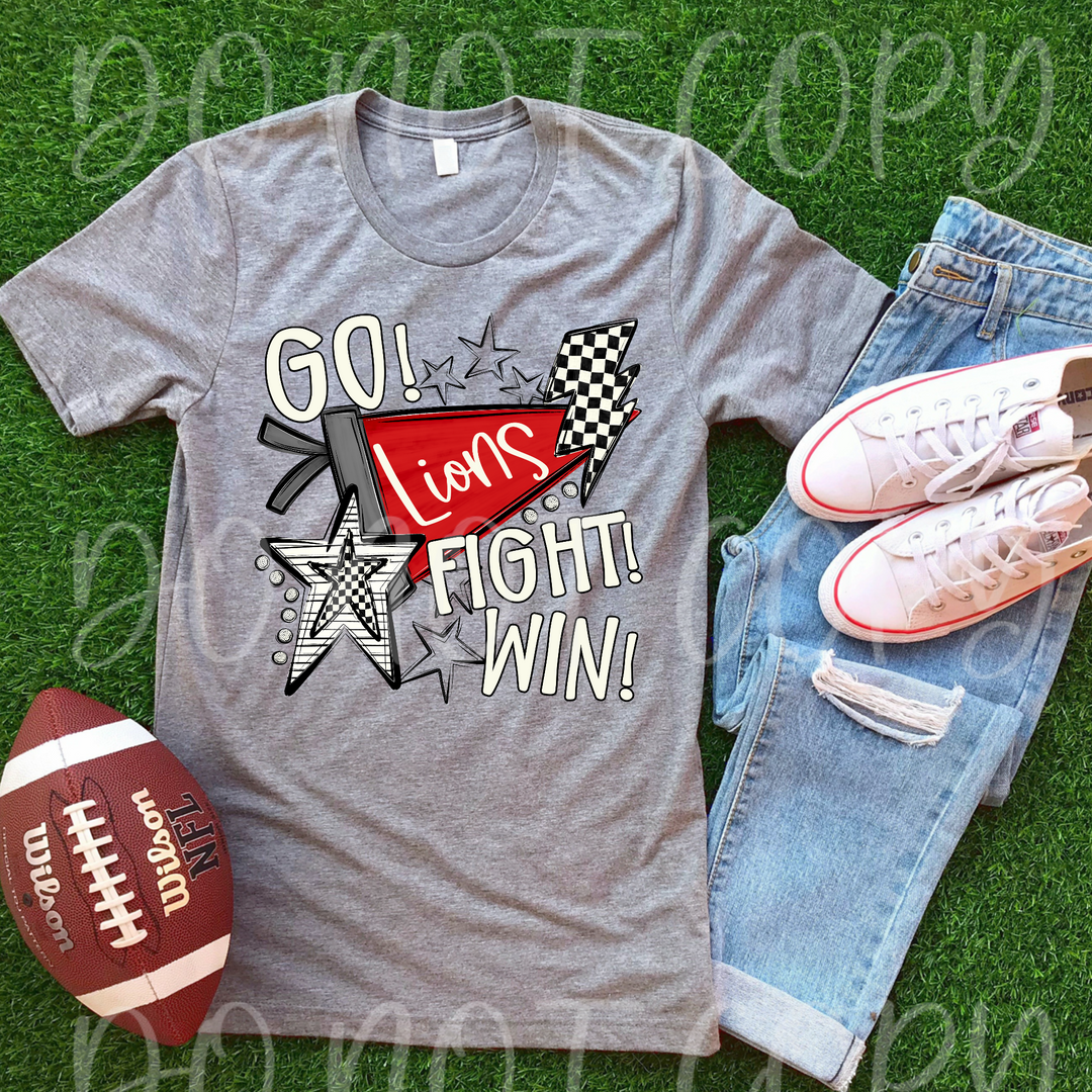 Go Fight Win Pennants DTF Print