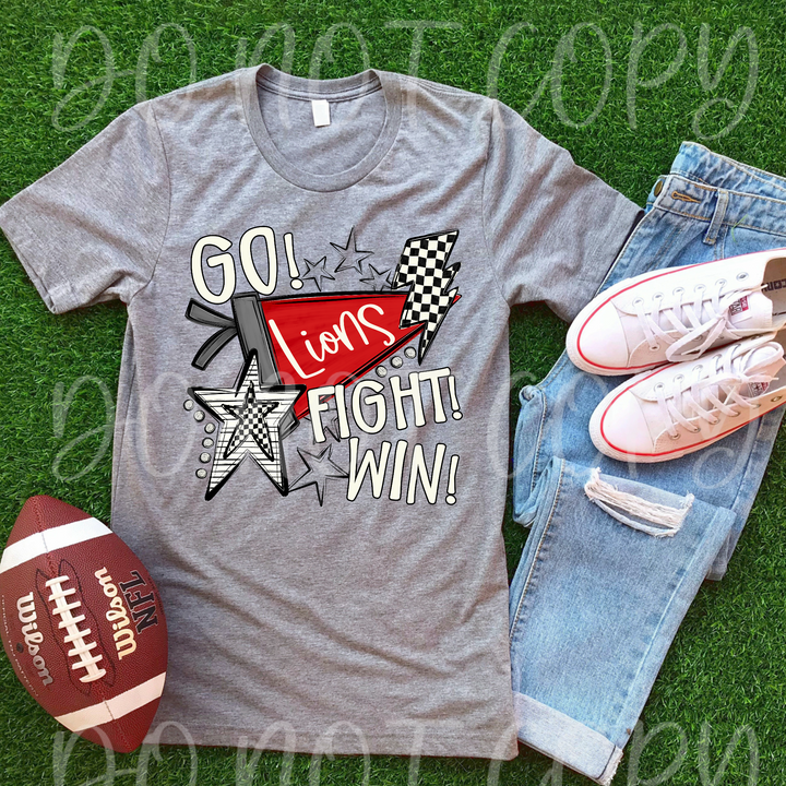 Go Fight Win Pennants DTF Print