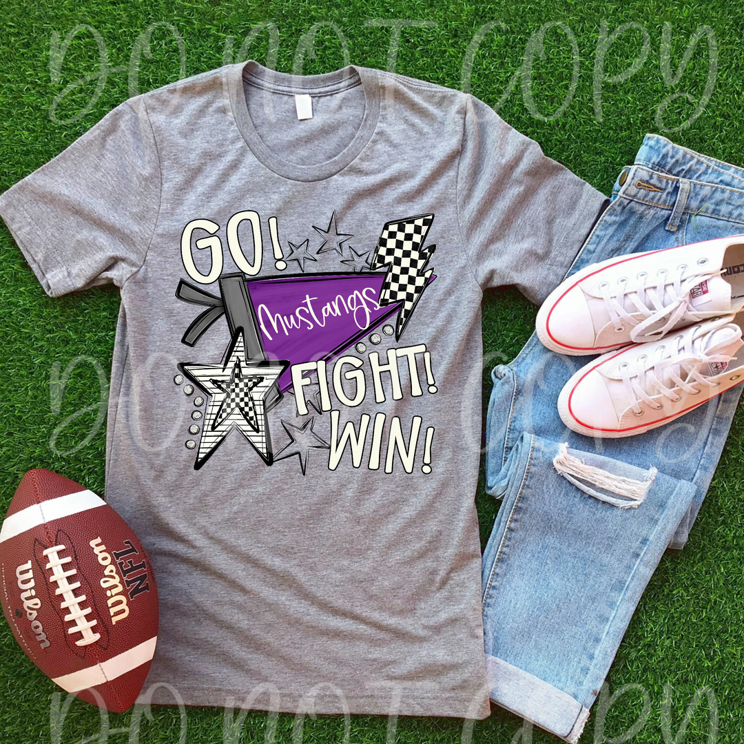 Go Fight Win Pennants DTF Print