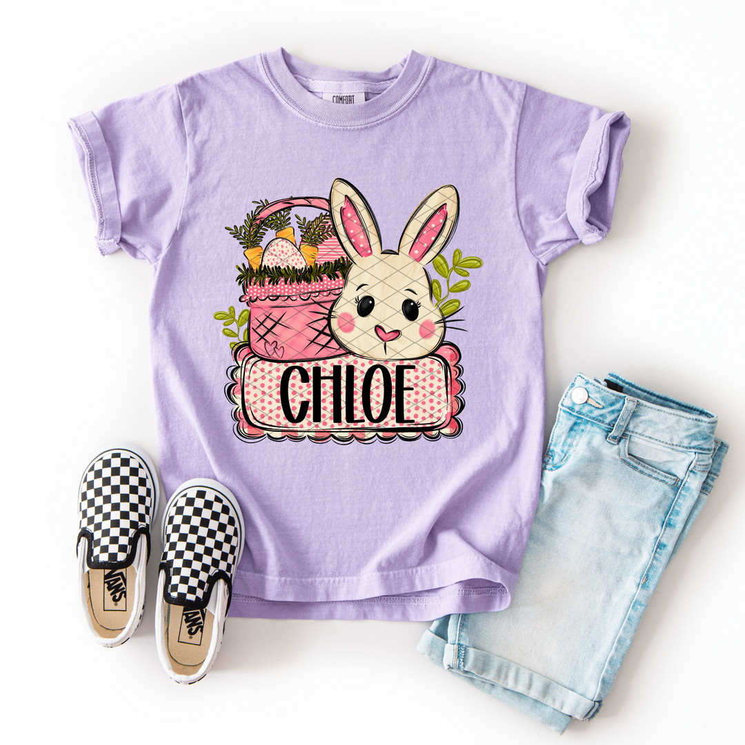 Girl Bunny Basket Custom DTF Print