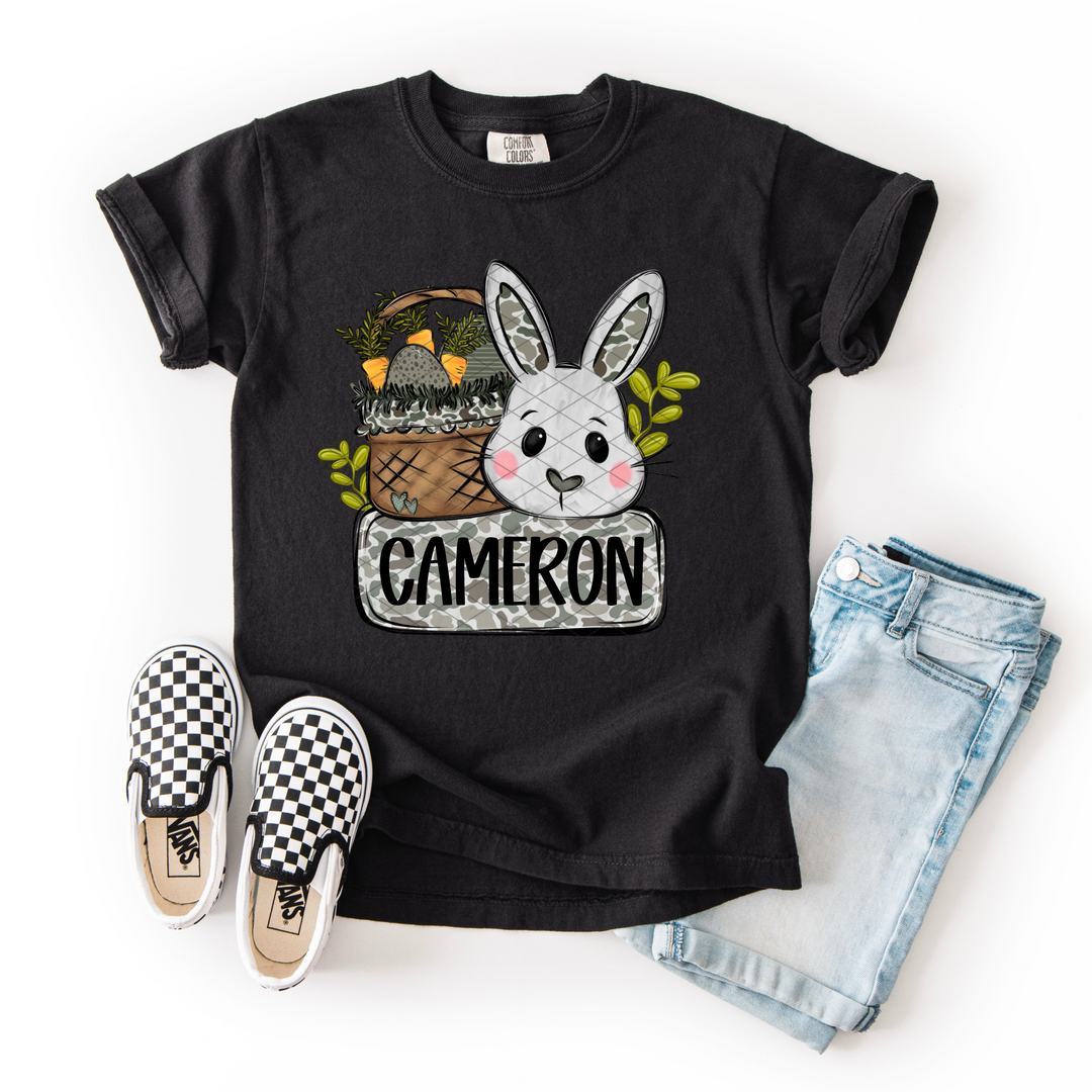 Boy Bunny Basket Custom DTF Print