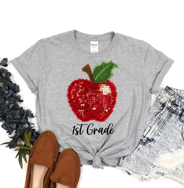 Apple Faux Yarn Sequins Custom DTF Print
