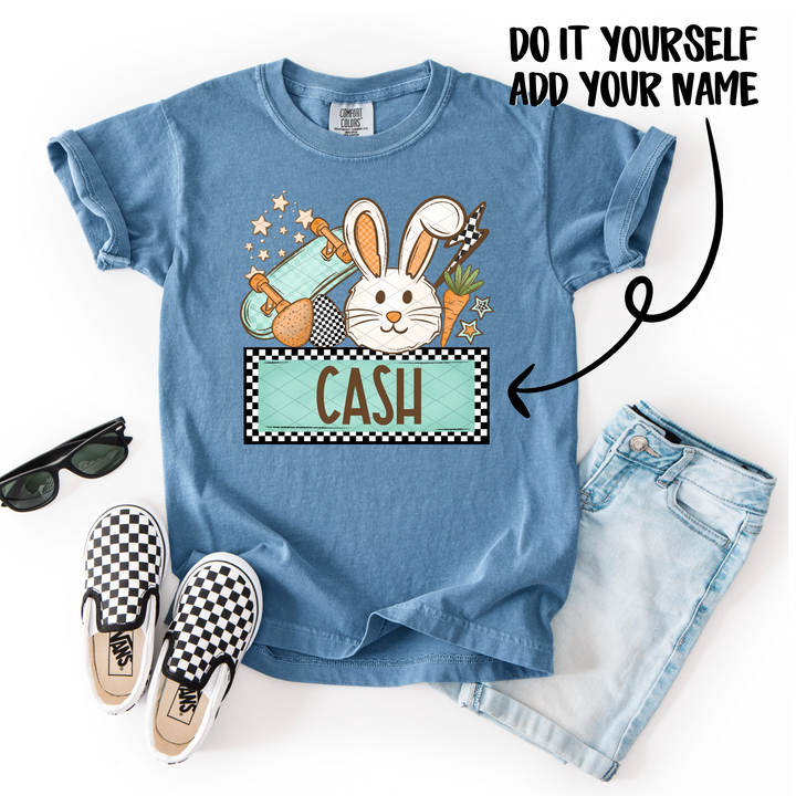 Checkered Boy Name Plate DTF Print