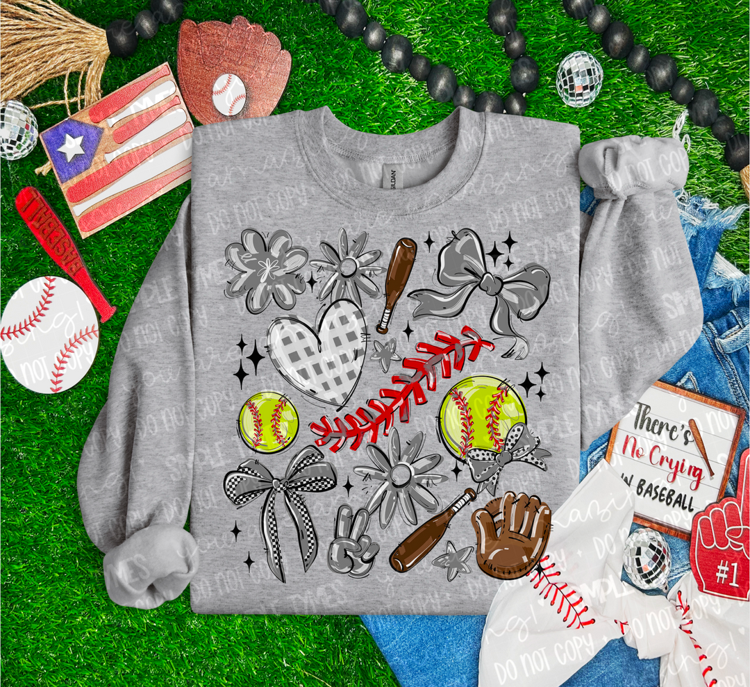 So Sporty Softball Collage DTF Print