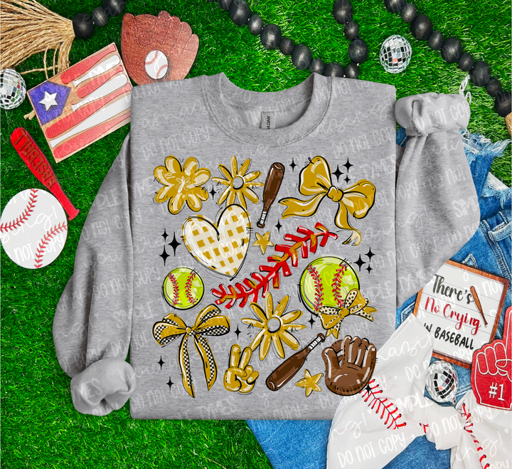 So Sporty Softball Collage DTF Print