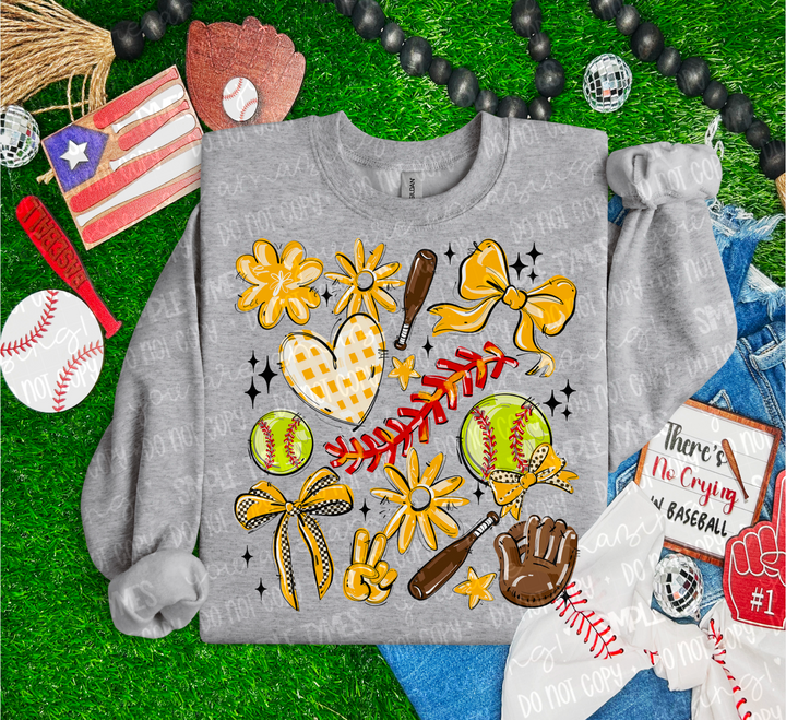 So Sporty Softball Collage DTF Print
