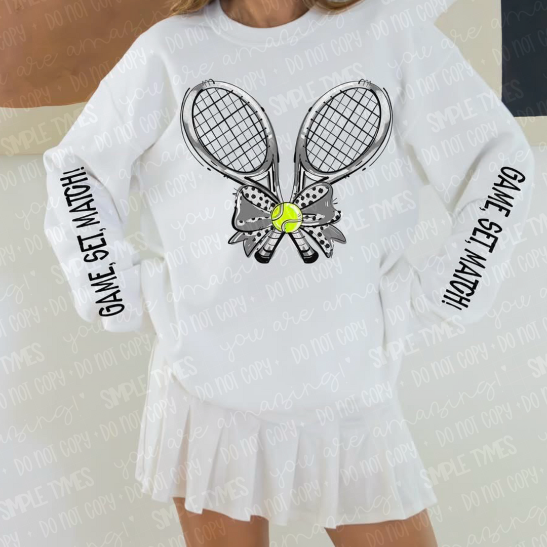 Game Set Match Tennis SLEEVE DTF Print