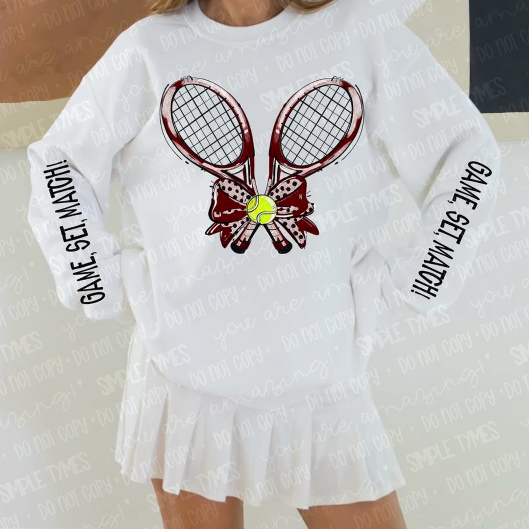 Game Set Match Tennis DTF Print