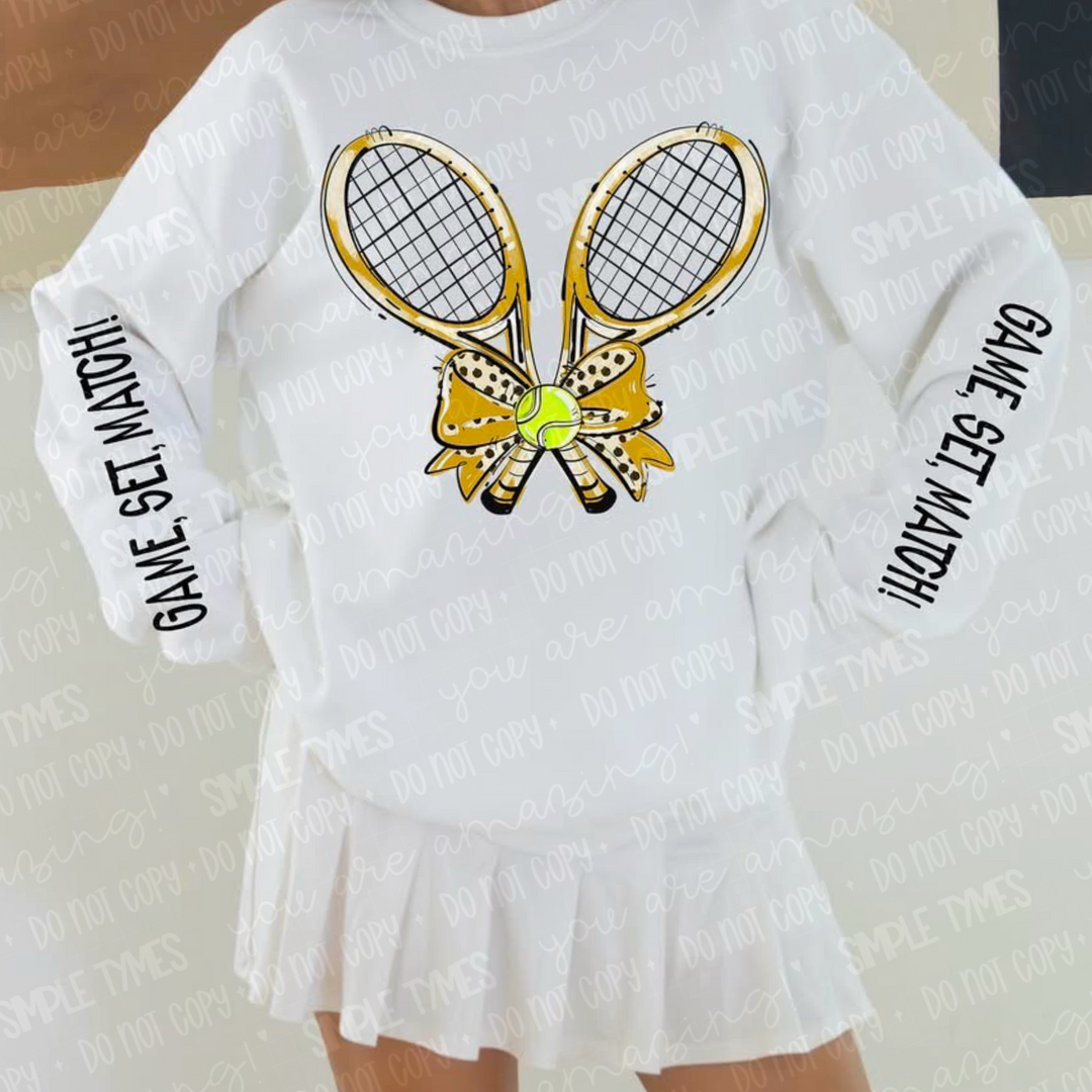 Game Set Match Tennis SLEEVE DTF Print