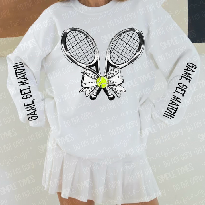 Game Set Match Tennis SLEEVE DTF Print