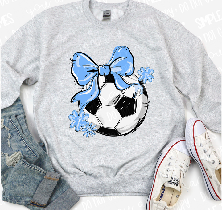 Play Ball Bow with Flowers Soccer DTF Print
