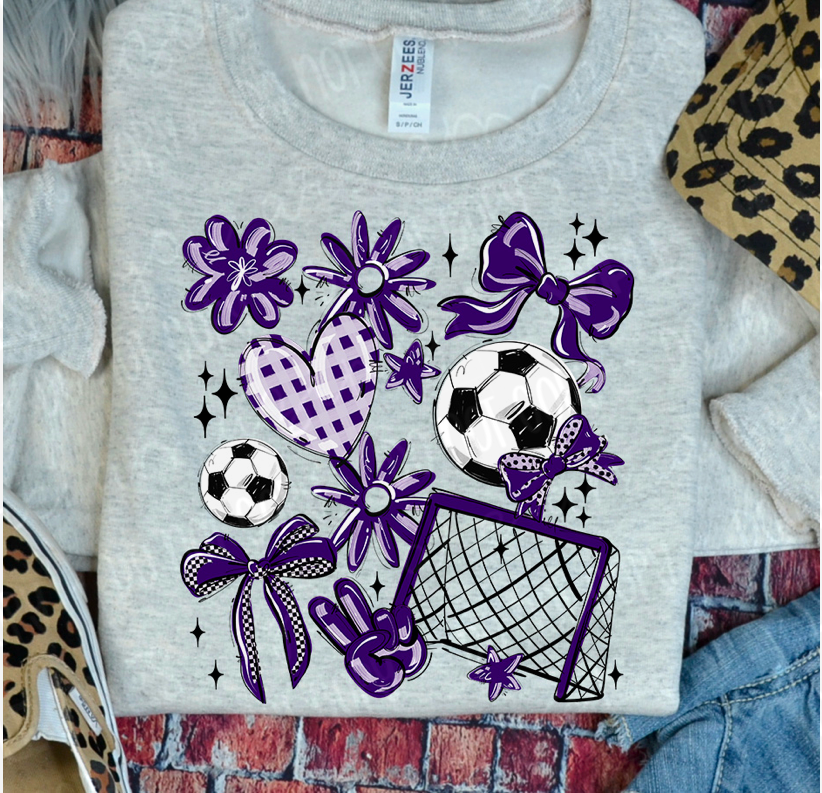 Play Ball Collage Soccer DTF Print