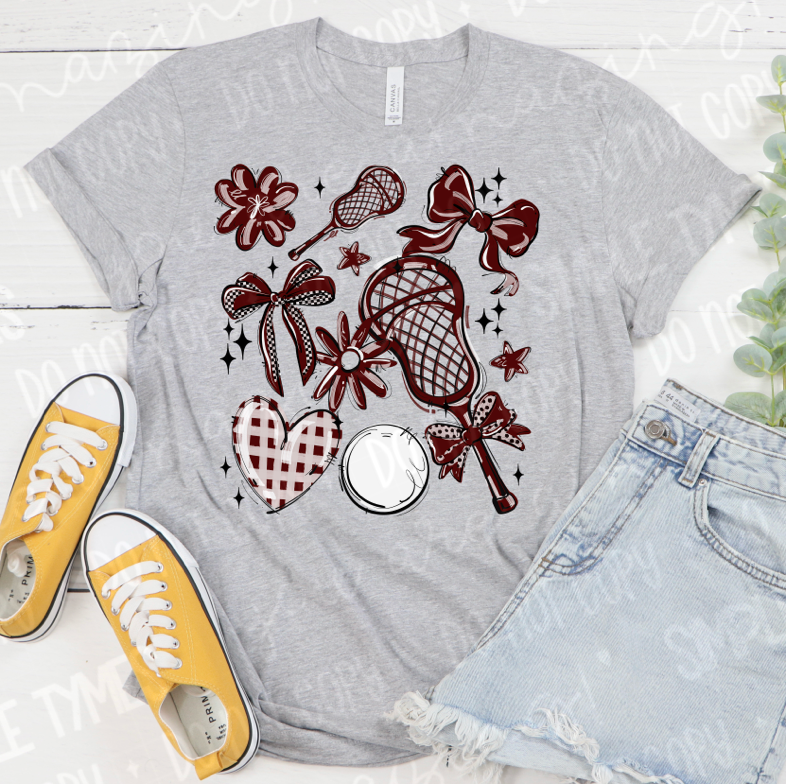 Play Ball Lacrosse Collage DTF Print