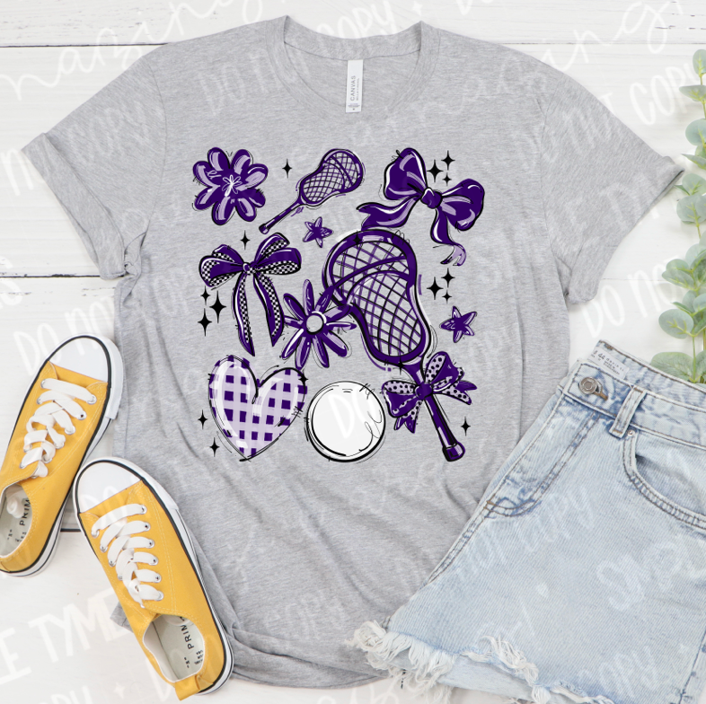 Play Ball Lacrosse Collage DTF Print