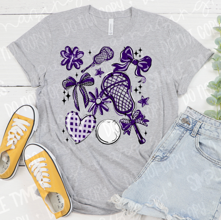 Play Ball Lacrosse Collage DTF Print