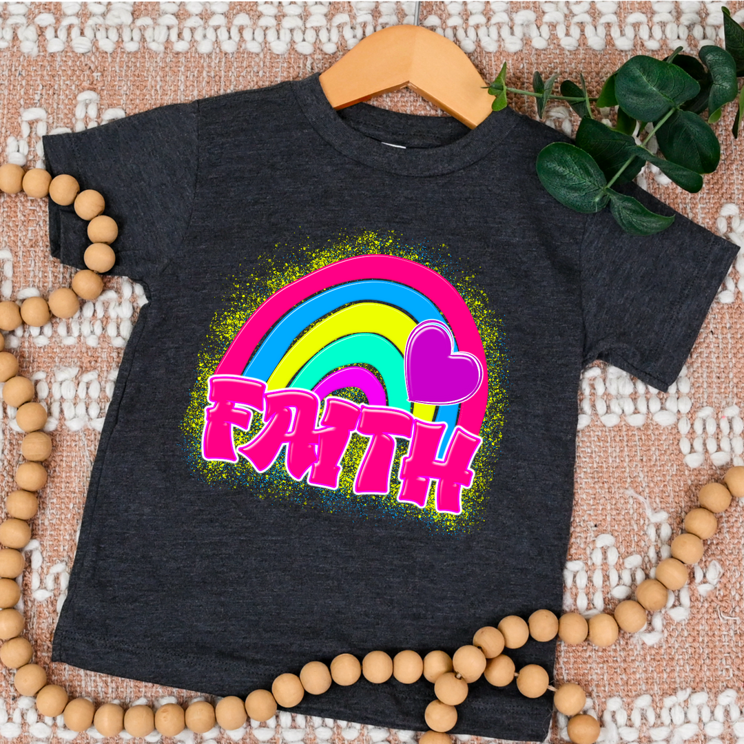 Faith 80s Rainbow DTF Print