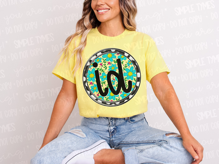 Floral Circle States DTF Prints