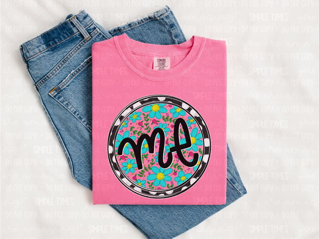 Floral Circle States DTF Prints