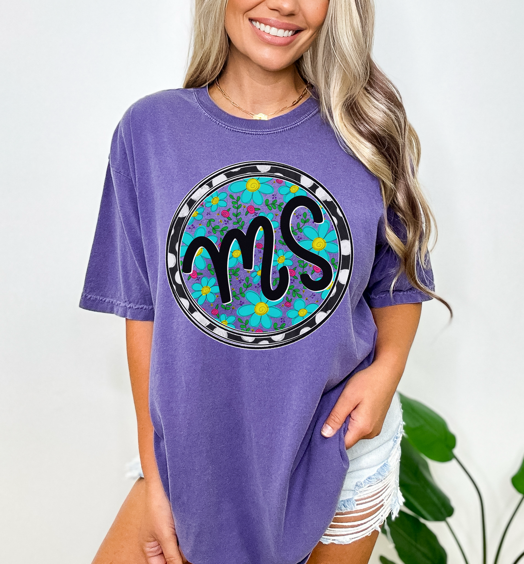 Floral Circle States DTF Prints