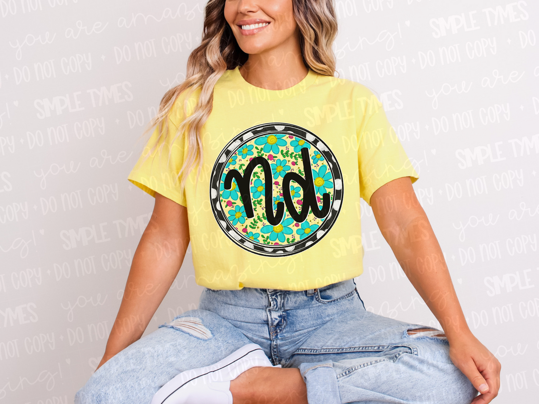 Floral Circle States DTF Prints