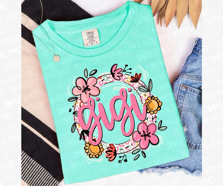 Floral and Leopard Names DTF Print