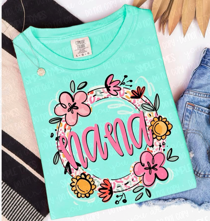 Floral and Leopard Names DTF Print