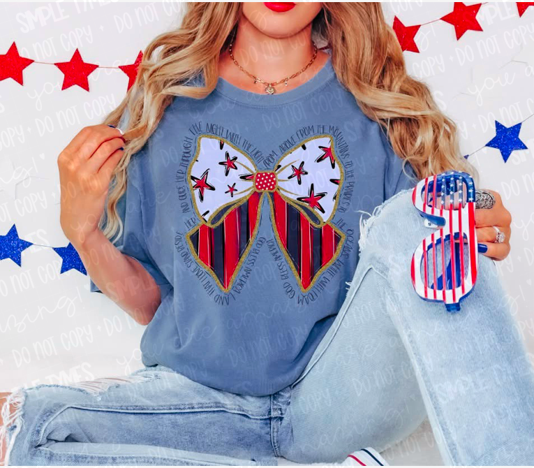 God Bless America Bow DTF Print