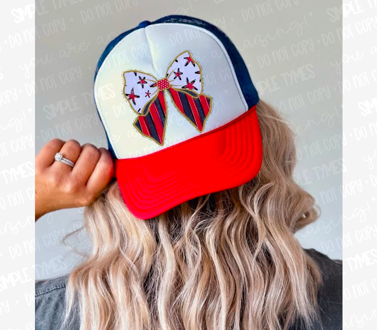 Patriotic Bow DTF Print