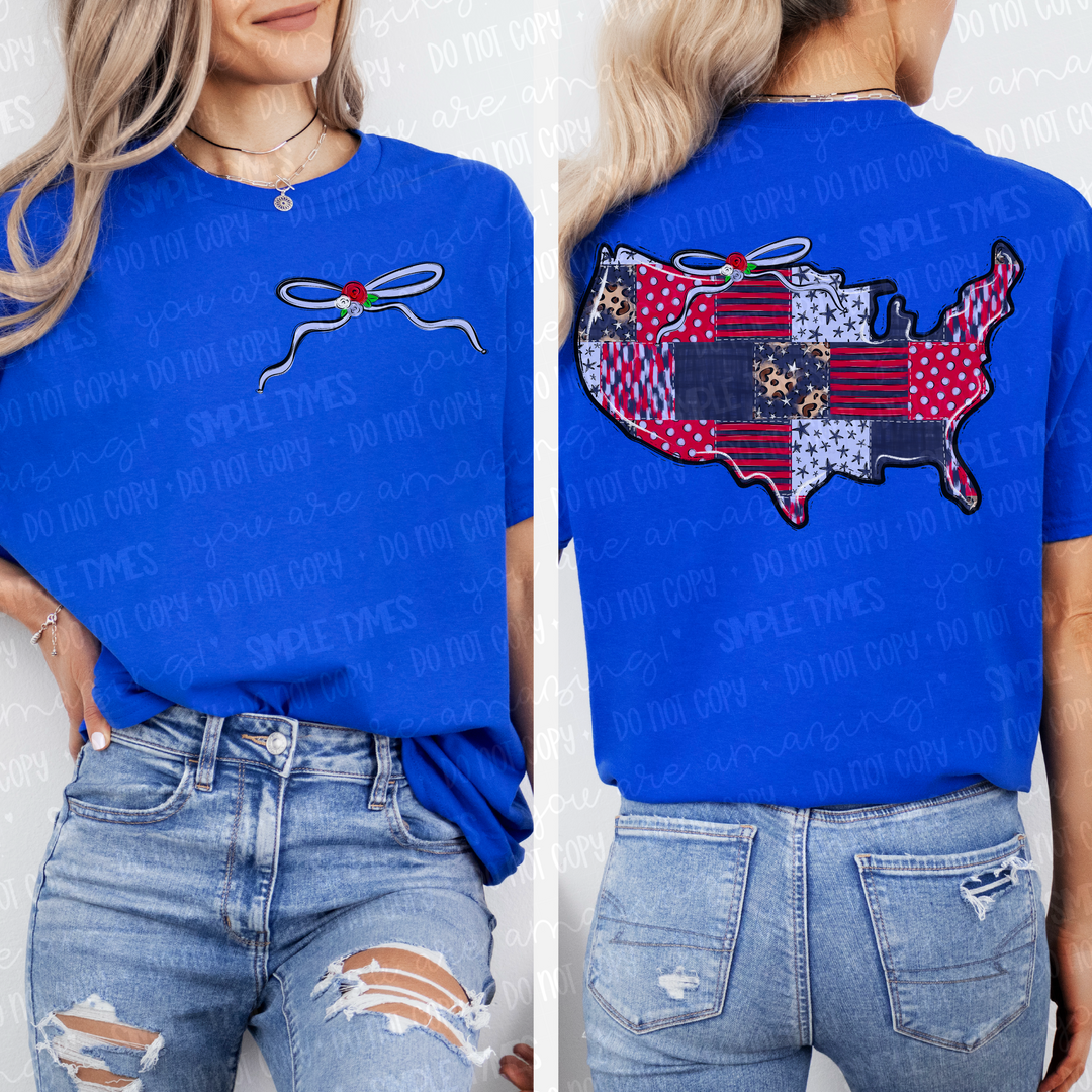 Patchwork USA DTF Print
