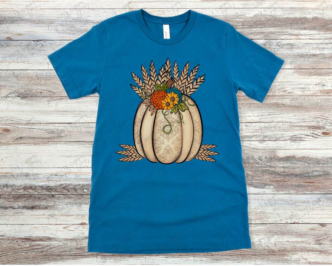 Pumpkin with Wheat DTF Print